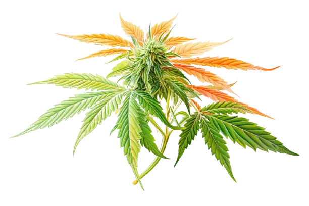 Cannabis ist eine Pflanze mit einer besonderen Wirkung, die ihre Blätter und Blüte in bunter Vielfalt zeigt. Blühend zeigt sich eine Cannabispflanze, die farbig ist.