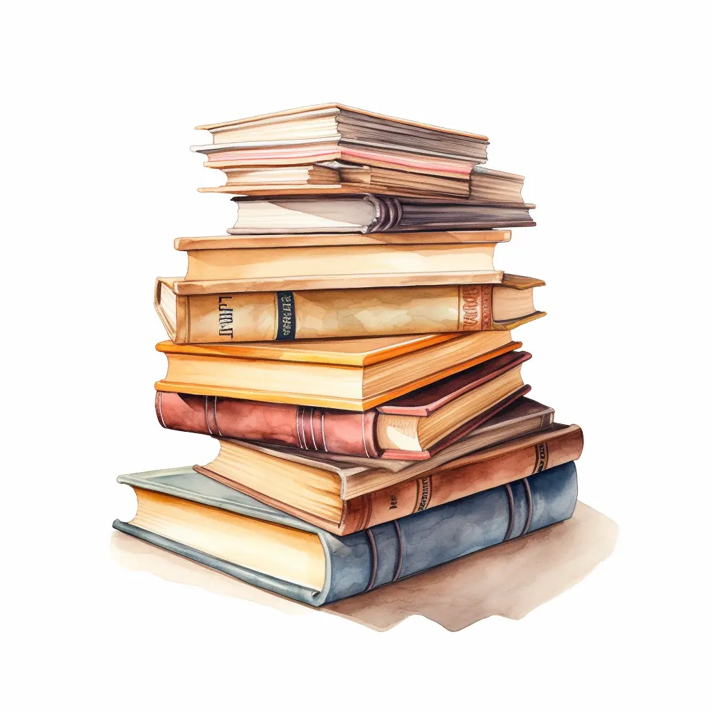 Die Kombination von Realität und Fantasie ist durch eine Illustration erkennbar, die aus einem Stapel von Büchern in zarten Farben besteht. Ein weißer Hintergrund ist mit einem Stapel Bücher in der Stadt versehen.
