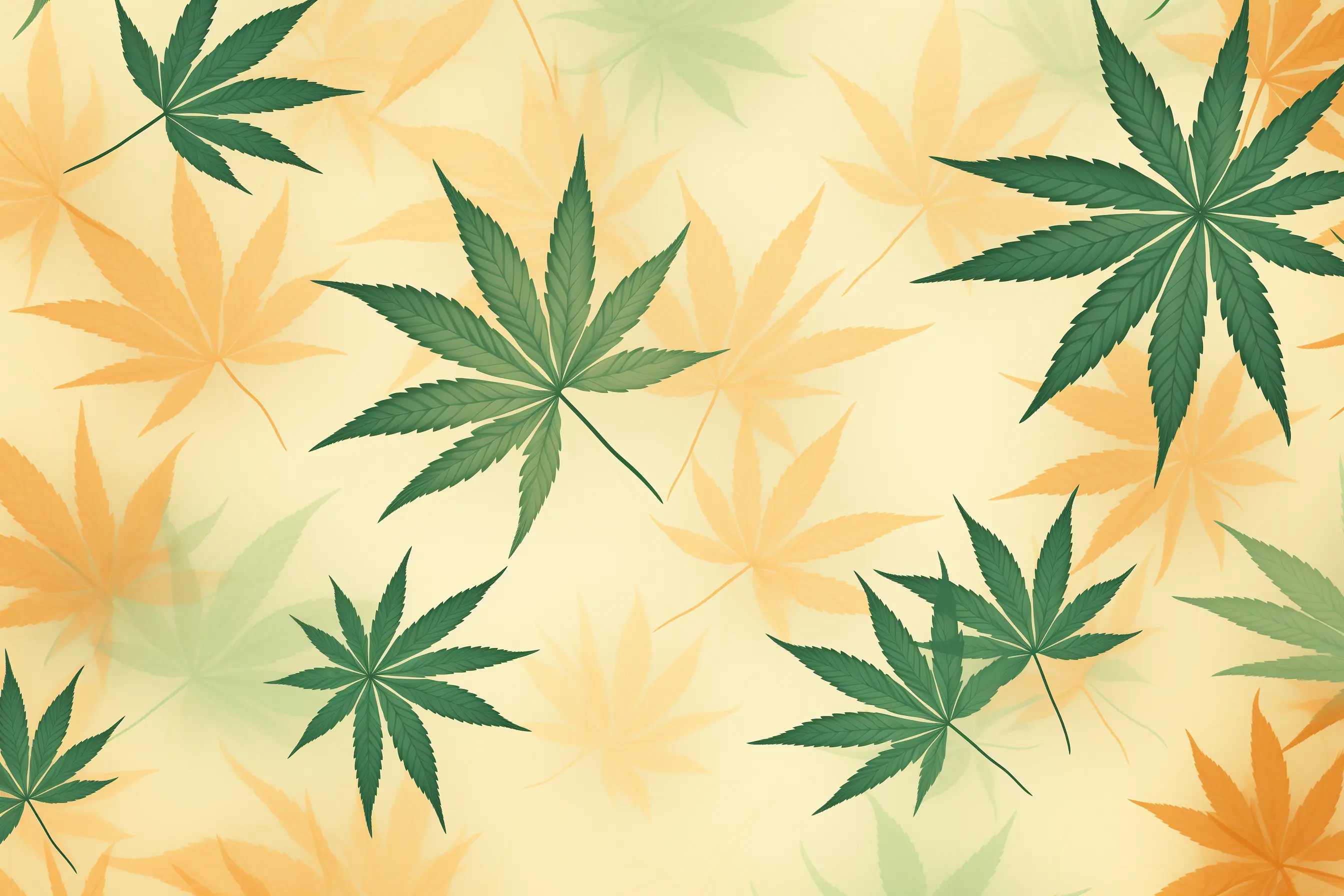 Das Design ist mit einem sanften Muster aus Cannabisblättern in hellen Farben versehen. Der Cannabis Social Club in Saarbrücken hat einen leuchtenden Hintergrund, der mit einem zarten Muster aus Blättern der Cannabispflanze versehen ist.